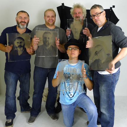 Group photo of wet plate photographers.