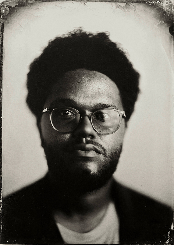 5x7 black glass ambrotype of Adam
