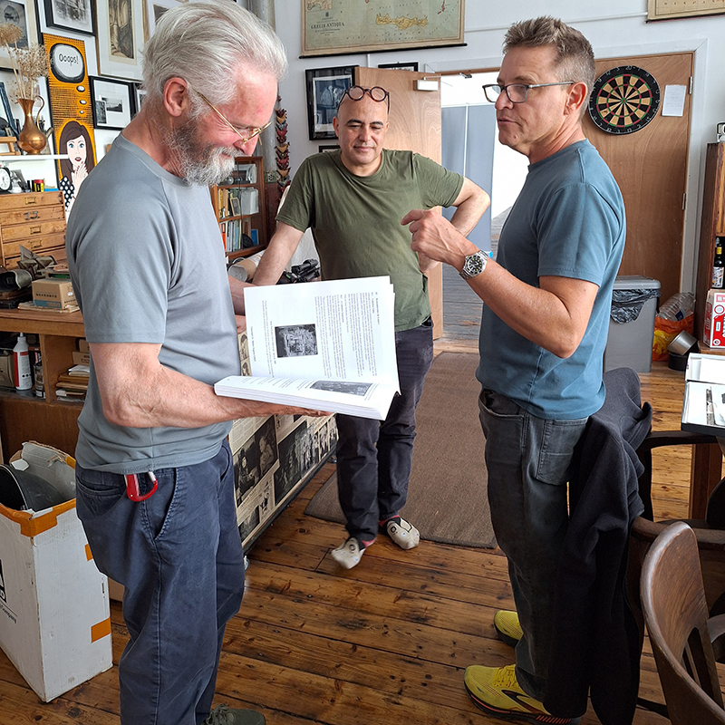 Tony,. Shane and Marizu chatting in studio