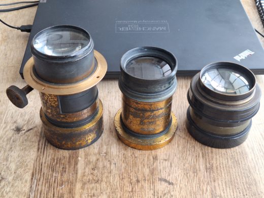 Three brass lenses for sale