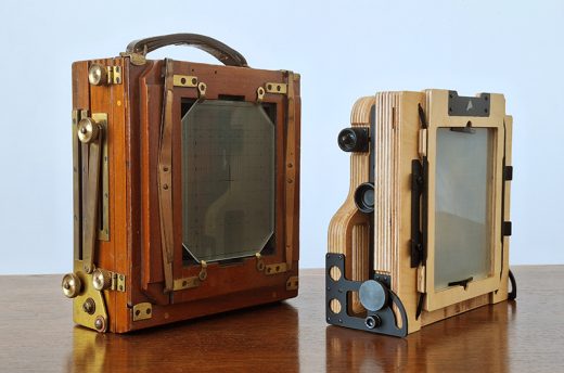 Folded Gandolfi and Intrepid 5x4 cameras.